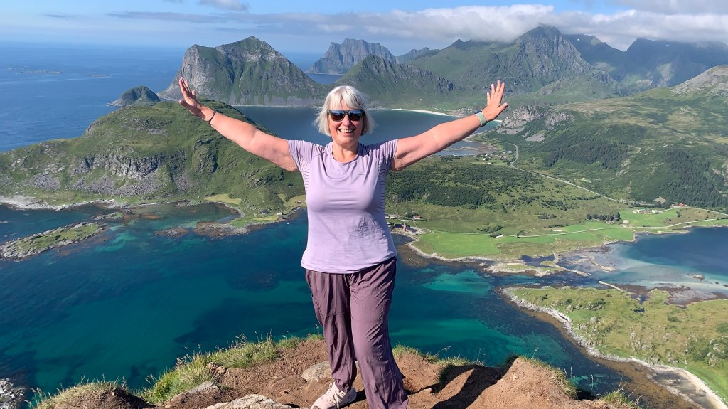 Amazing Lofoten view after steep&nbsp;walk